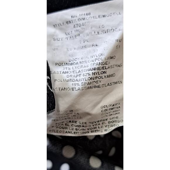 Miraclesuit Rialto 1-PC Swimsuit Spot On 16-18 Black Olive Polk-a-dot Ruched - Picture 10 of 12